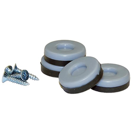 Richelieu 1 in. TruGuard Round Sliders with Screws, Gray Blue , 4PK 235716